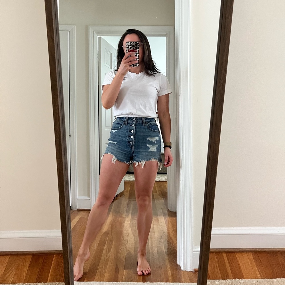 Abercrombie ultra high rise denim shorts!